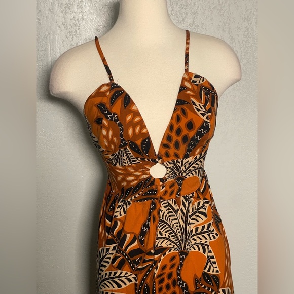 Sincerely Jules Orange and Black Floral Jumpsuit - Picture 2 of 4